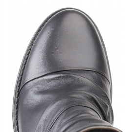 Marco Shoes Komfortable sorte læderstøvler med rynk 4