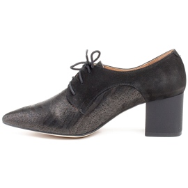 Marco Shoes Sorte snøresko 1248P lavet af ruskind med et mønster 2