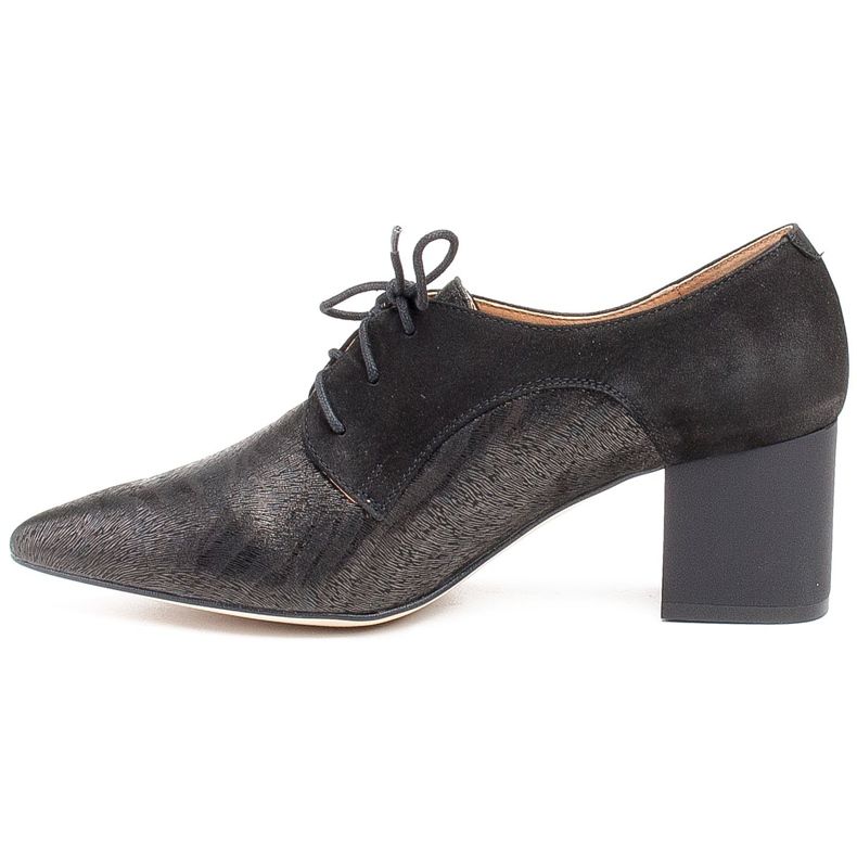 Marco Shoes Sorte snøresko 1248P lavet af ruskind med et mønster 2