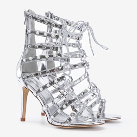 Sølvsandaler på stiletto The Twist 1