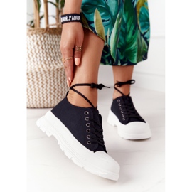 Kvinders sneakers på platformen sort rejsetid 2