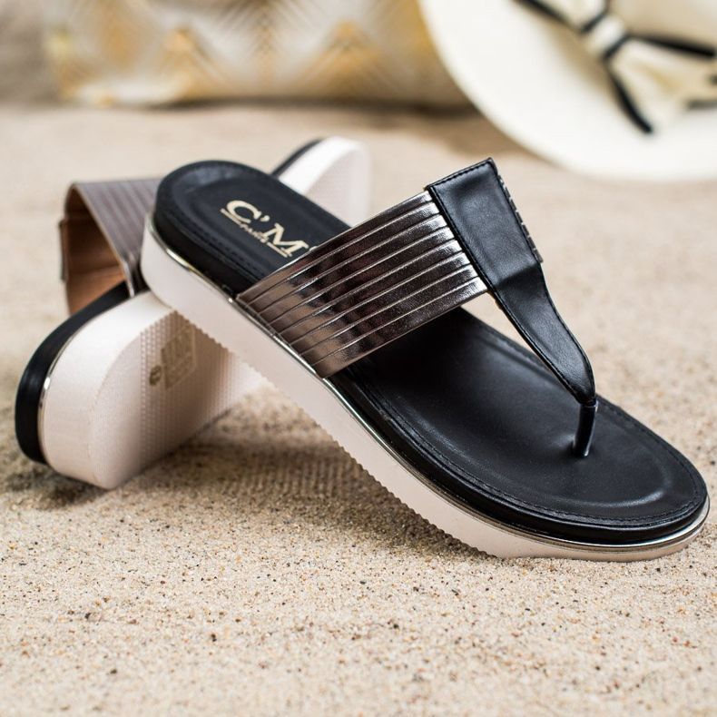 Cm Paris Komfortable øko læder flip-flops sort 1