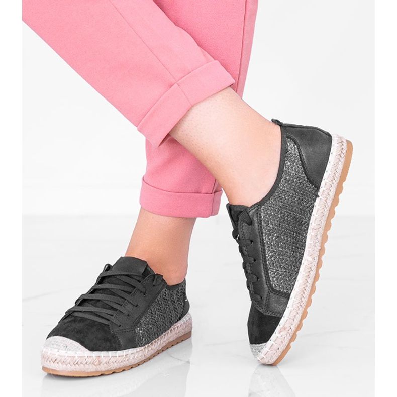 Sort vanilje bundet espadriller 1