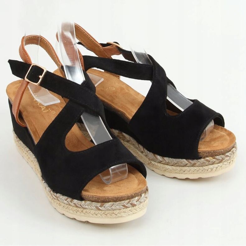 Sort Espadrilles på kiler YL90 Sort 1