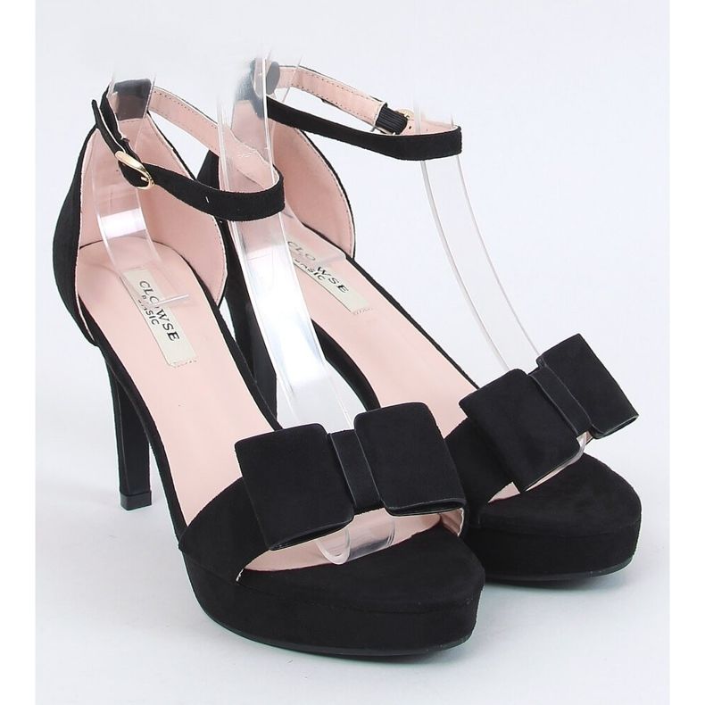 Sorte 9R32 Sorte sandaler med plateau 1