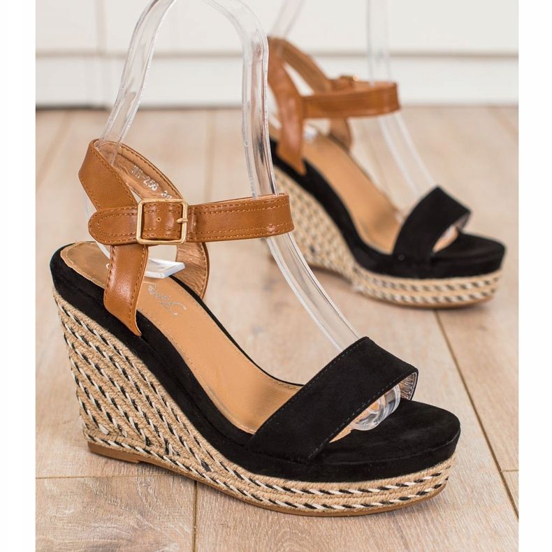 SHELOVET Espadrilles On Wedge Sandals sort 1