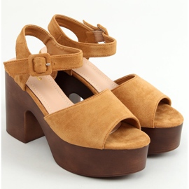Sandaler træsko kamel F8201 Camel brun 1