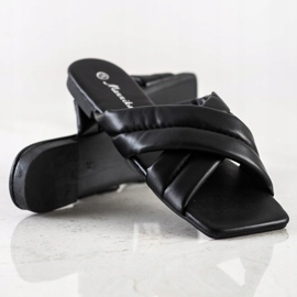 Mannika Komfortable Eco Leather Tøfler sort 1
