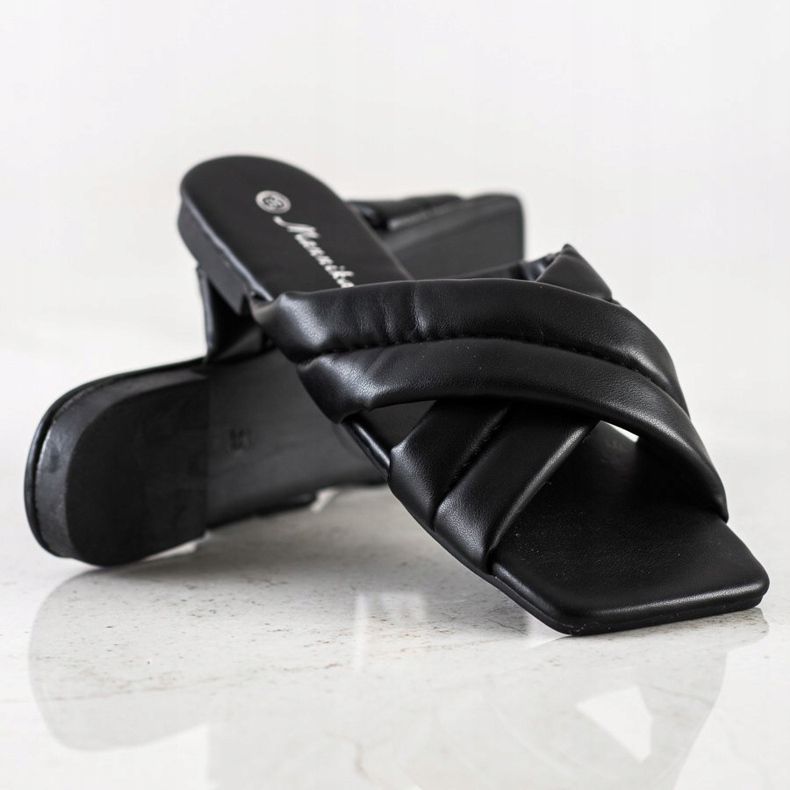 Mannika Komfortable Eco Leather Tøfler sort 1