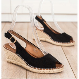 SHELOVET Casual wedge sandaler sort 1