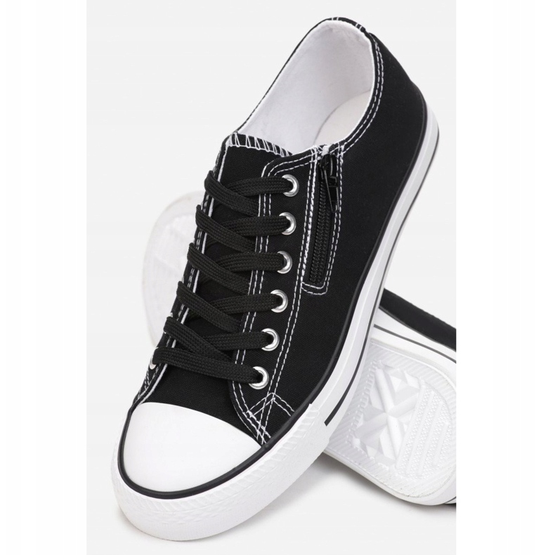 Kvinders sneakers med lynlås sort Malani 1