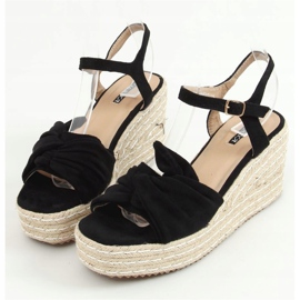 Sorte sandaler espadriller på kiler WH-3K63 Sort 1