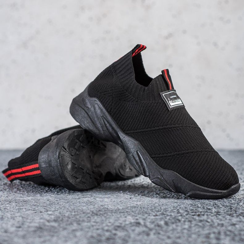 SHELOVET Mode sorte Slip-On sneakers 1