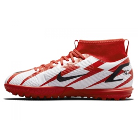 Nike Superfly 8 Academy CR7 Tf Jr DB2679-600 fodboldsko grå/sølv, hvid, rød hvid 1