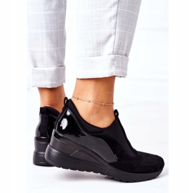 Vinceza 10593 Black Slip On Wedge Sneakers sort 4