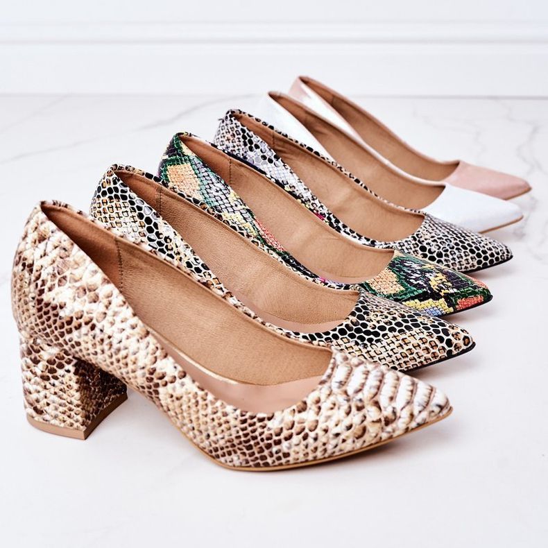 Lewski Shoes Satinpumper med animalsk mønster Lewski Sko 2801 Pink lyserød 1