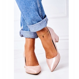 Lewski Shoes Satinpumper med animalsk mønster Lewski Sko 2801 Pink lyserød 2