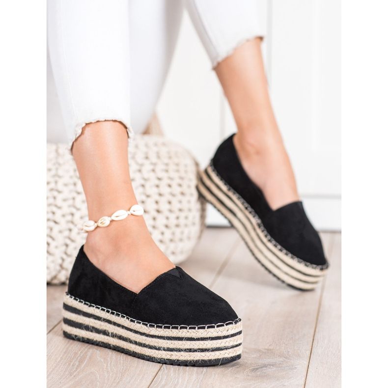 Mannika Espadrilles på høj platform sort 2