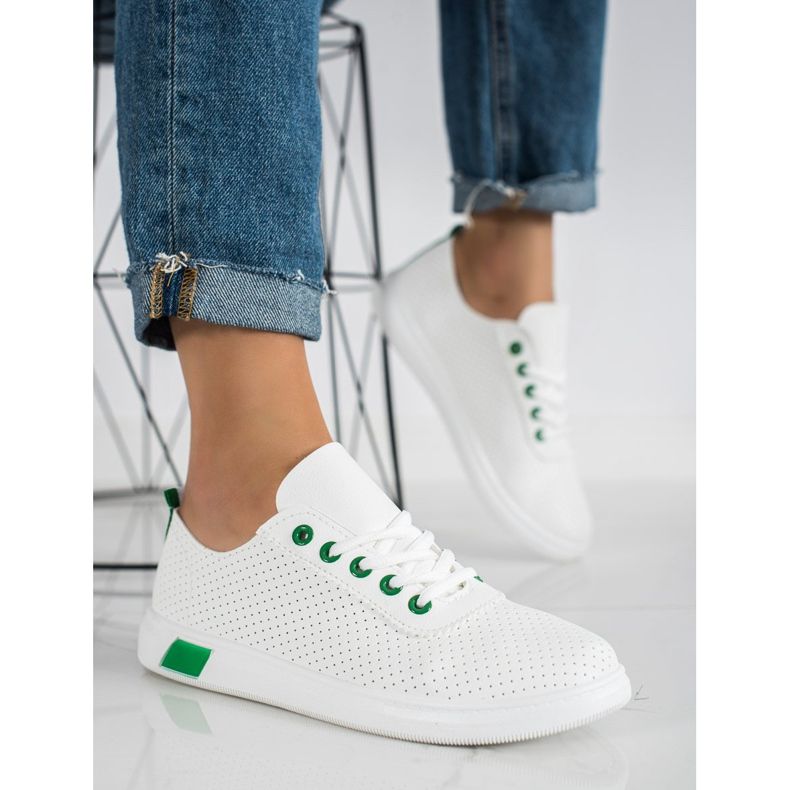 SHELOVET Openwork sneakers hvid 2