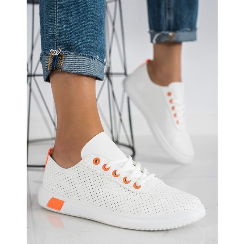 SHELOVET Openwork sneakers hvid 1