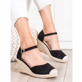 Cm Paris Sort Espadrilles på kilen 1