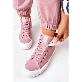 Kvinders sneakers Big Star High Warm Pink EE274113 lyserød 5