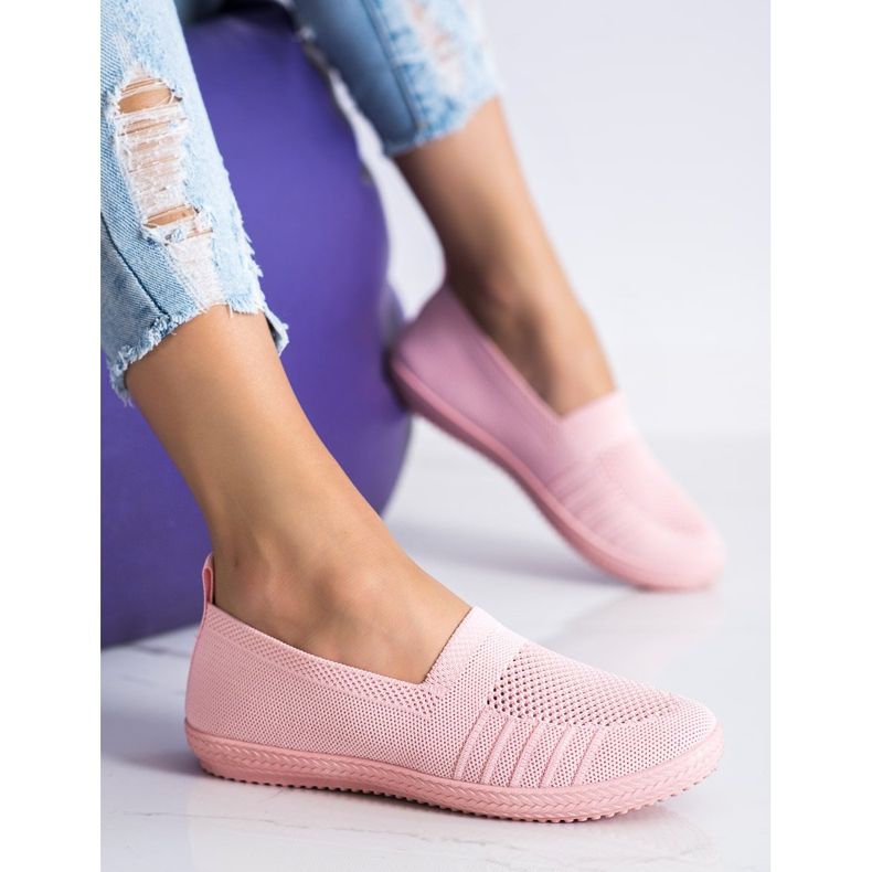 SHELOVET Openwork Slipons lyserød 2
