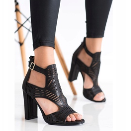 Renda Sandaler med åbent mode sort 1