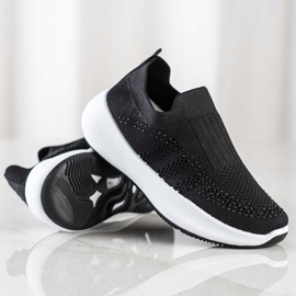 Renda Slip-on sneakers med krystaller sort 1