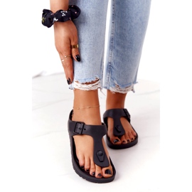 NEWS Gummi flip-flops til kvinder sort Alma 2