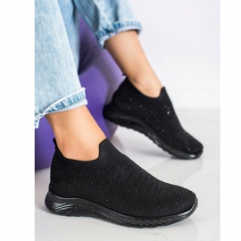 SHELOVET Sneakers med krystaller sort 2