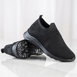 SHELOVET Sneakers med krystaller sort 1