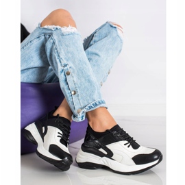 Melisa Knyttede klassiske sneakers hvid sort 1