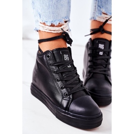 Læder Sneakers On Wedge Big Star EE274127 Sort 1