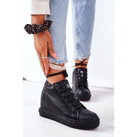 Læder Sneakers On Wedge Big Star EE274127 Sort 2