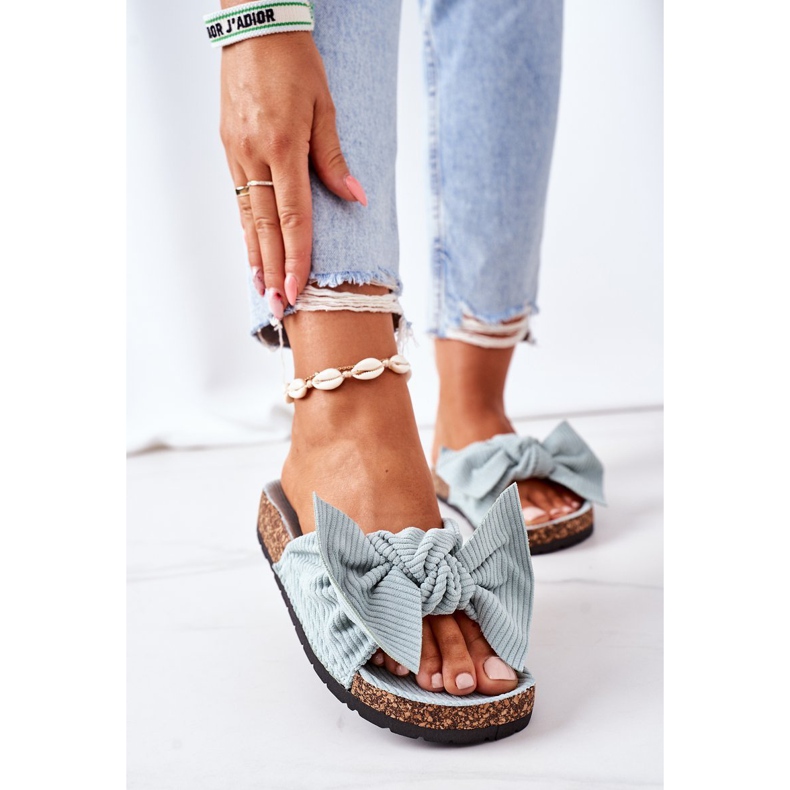 PS1 Corduroy tøfler med Mint Summertime Cork grøn 2