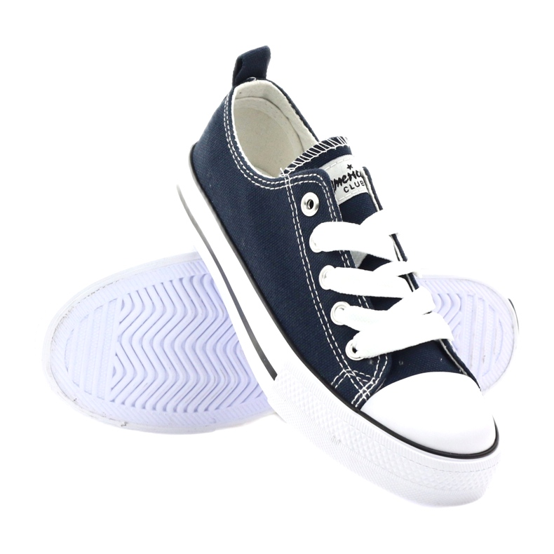 American Club Bandy bundet marineblå sneakers 3
