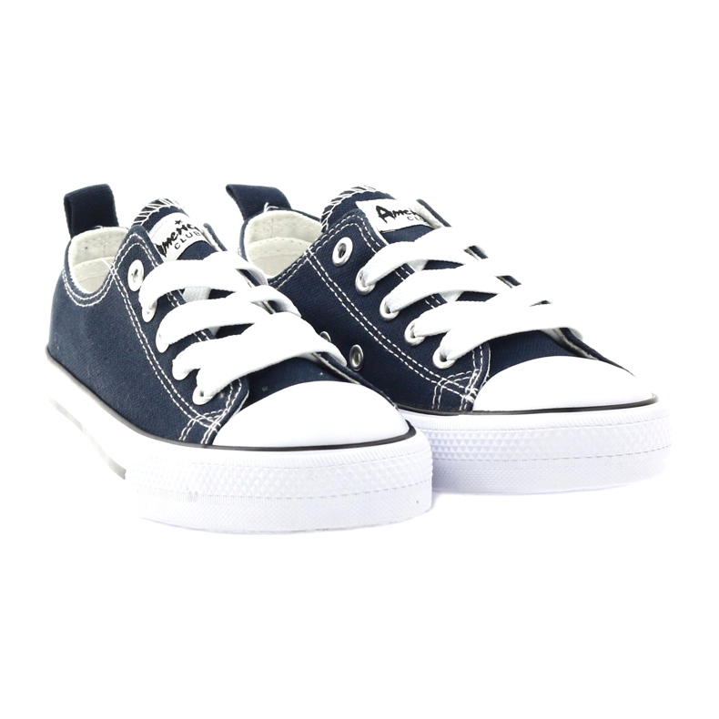 American Club Bandy bundet marineblå sneakers 4