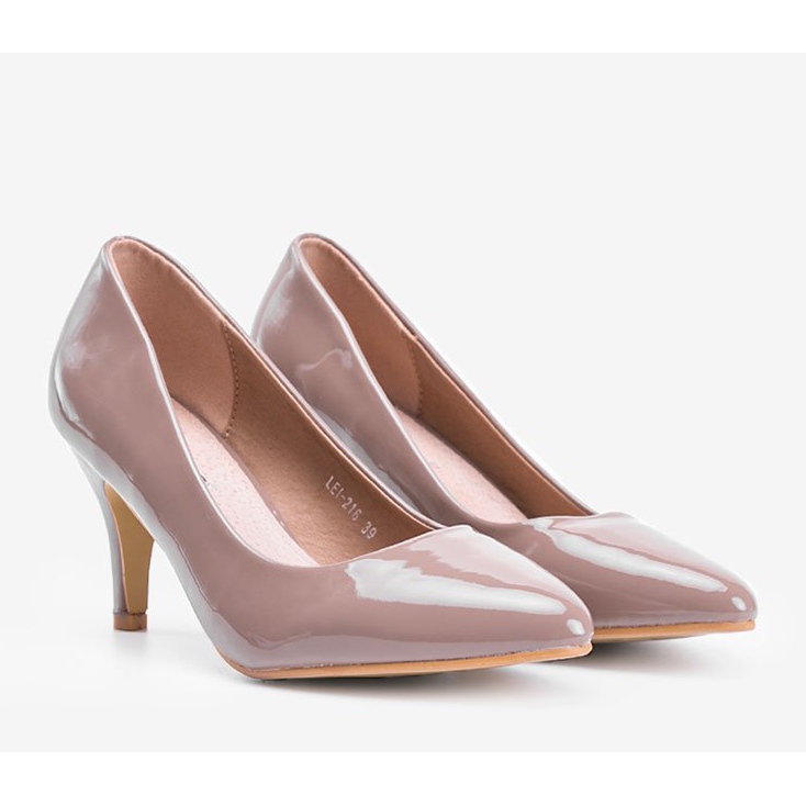 Mørke beige pumps på en Faith stilethæl 1