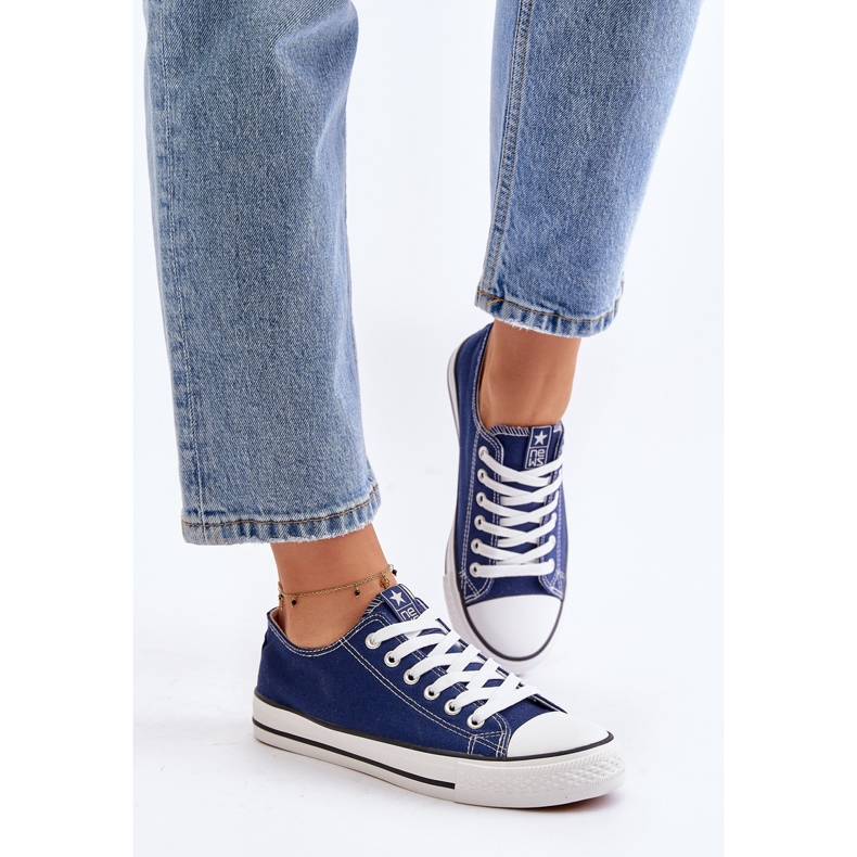 NEWS Kvinders klassiske marineblå Ecoma sneakers 2