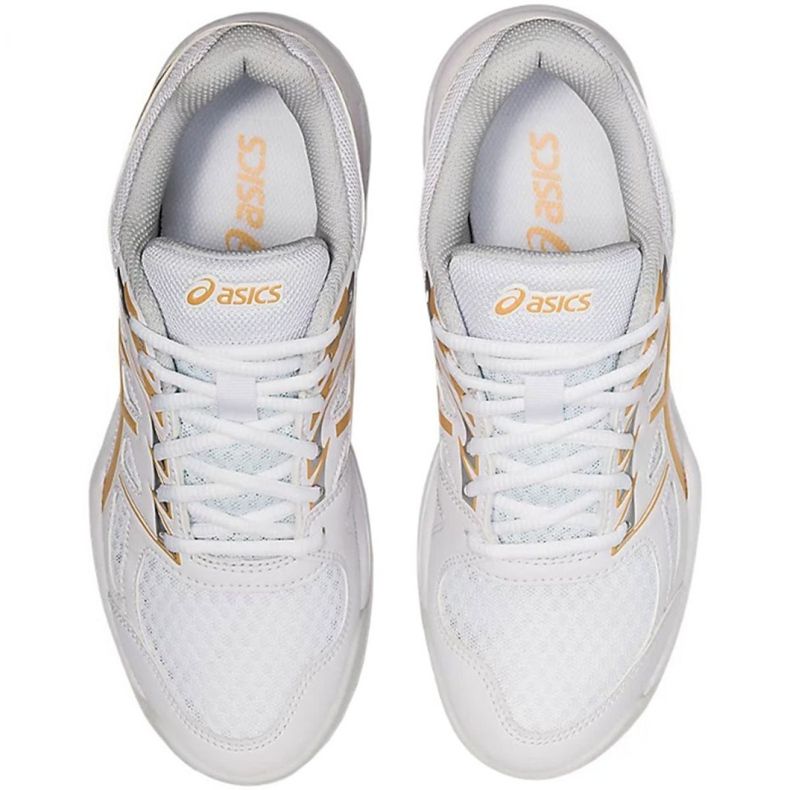 Asics Upcourt 4 W 1072A055 103 volleyballsko hvid, guld hvid 1