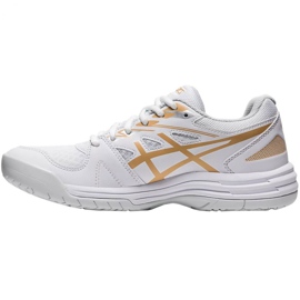 Asics Upcourt 4 W 1072A055 103 volleyballsko hvid, guld hvid 2