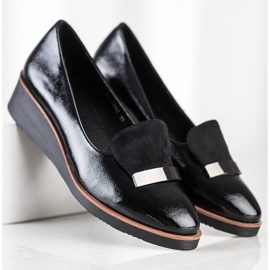 W. Potocki Brogues med en ruskindindsats sort 1