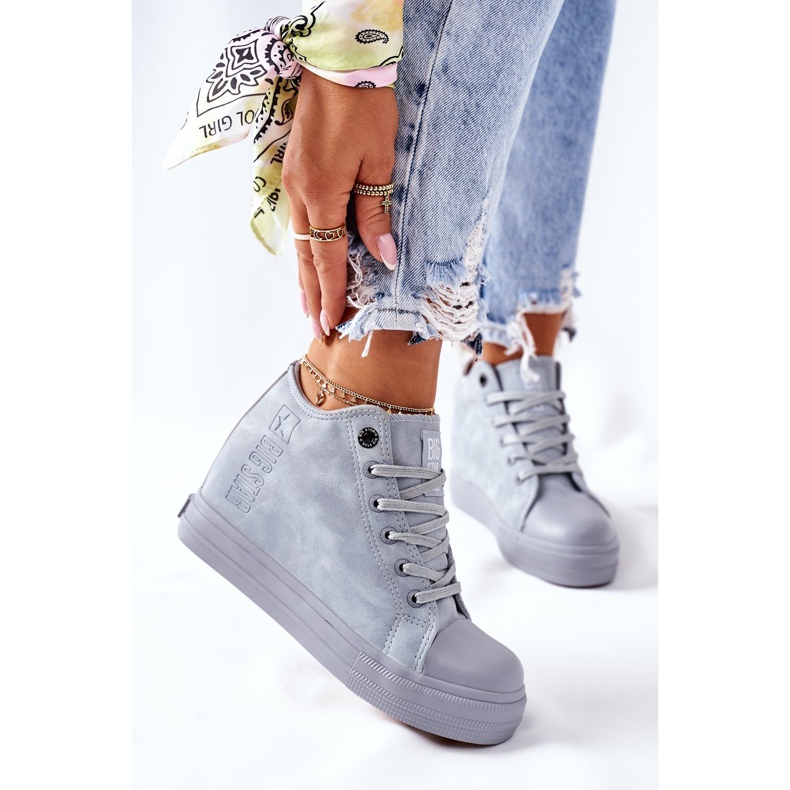 Læder Sneakers On Wedge Big Star II274094 Blå 2