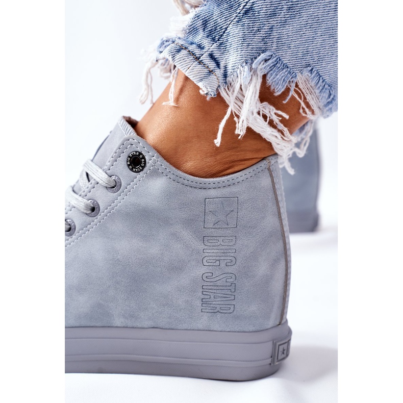 Læder Sneakers On Wedge Big Star II274094 Blå 1