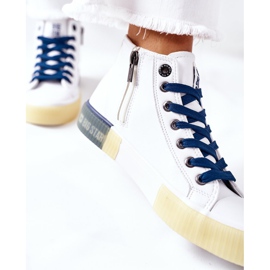 Læderhøje sneakers Big Star II274137 Hvid marineblå 1
