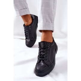 Kvinders lædersneakers Big Star II274029 Sort 2