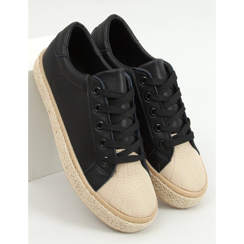 Sorte espadrillessneakers til kvinder NA05P Sort 1
