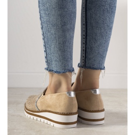 Slip-on sølvsko med GF-FD9 nitter beige 1