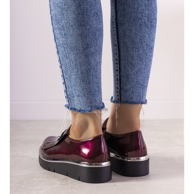 Maroon slip-ons med GF-FD9 studs rød 1